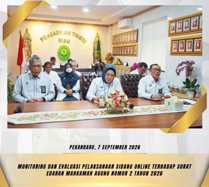 MONITORING DAN EVALUASI PELAKSANAAN SIDANG ONLINE TERHADAP SURAT EDARAN MAHKAMAH AGUNG NOMOR 2 TAHUN 2026